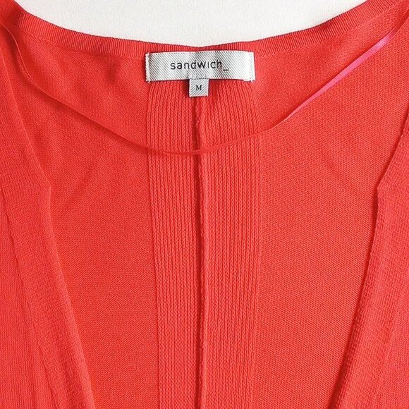 NWOT Sandwich Viscose Long Cardigan Tie-Back Duster M Melon Orange Cover-Up - Picture 3 of 8